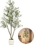 6FT Artificial Olive Tree with Lights & Planter, Realistic Faux Olive Plant | by Unknown