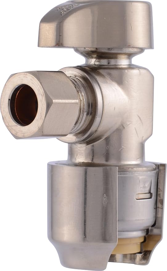 SharkBite Max 1/2 x 3/8 Inch Compression Angle Stop Valve, Quarter Turn by SharkBite