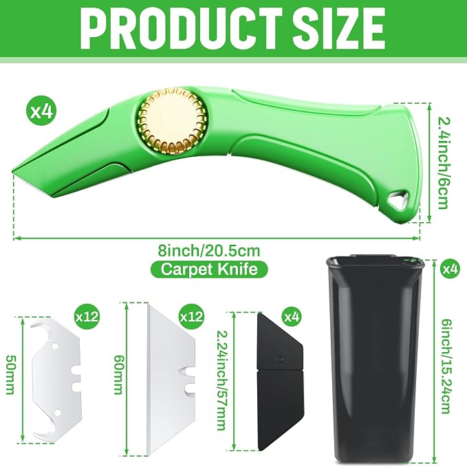 WILLBOND 4 Pack Heavy Duty Fixed Roofing Knife - Image 2