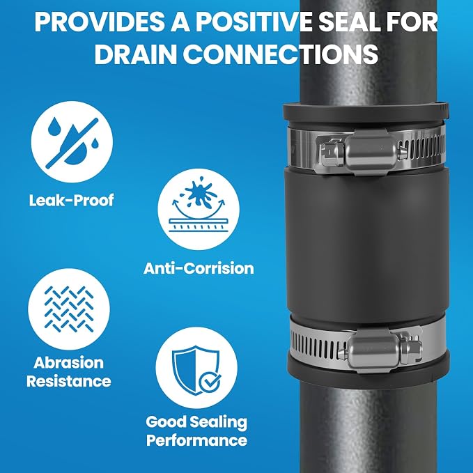 2 Pcs 1-1/4 IN Flexible PVC Pipe Coupling - Image 5
