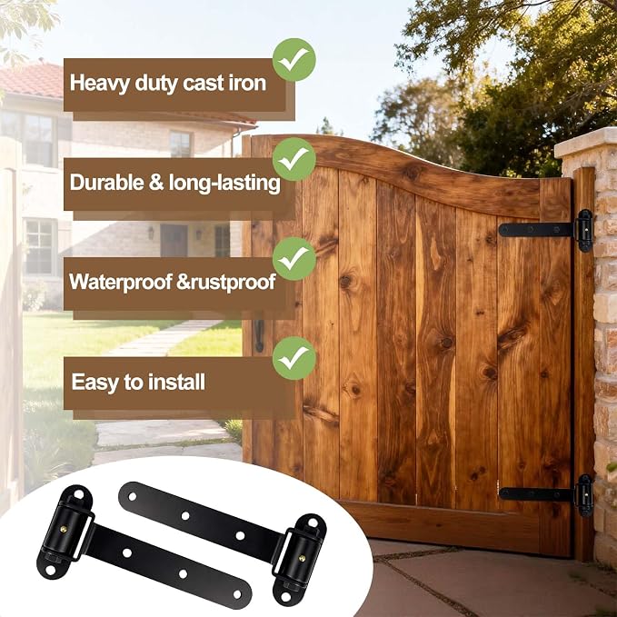 2 Pcs Heavy Duty Gate Hinges, 900LBS Capacity 180° Open Weld on Hinge or - Image 4
