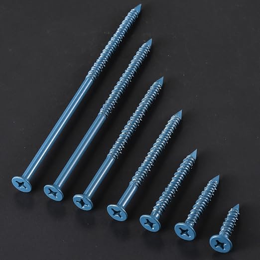 WenSilon 1/4" x3-1/4 Concrete Screw Anchor Blue Flat Head - Image 6