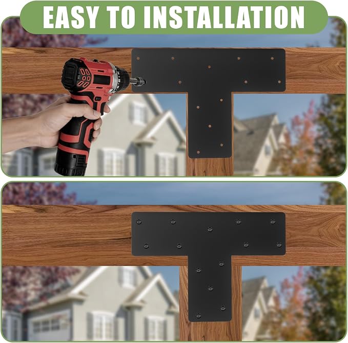 4 Pcs 16.9"x 12" T Post Brackets, Thickness 0.12" Mending Plates | T Beam - Image 5