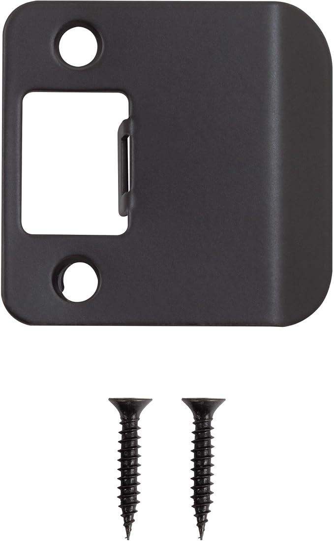 Round Corner Extended Lip Strike, 2-1/4" x 1-3/4", Matte Black - Image 2