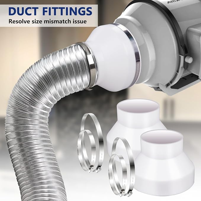 3 Set 6 to 4 inch Duct Reducer Adapter, Air Duct Reducer Increaser - Image 6