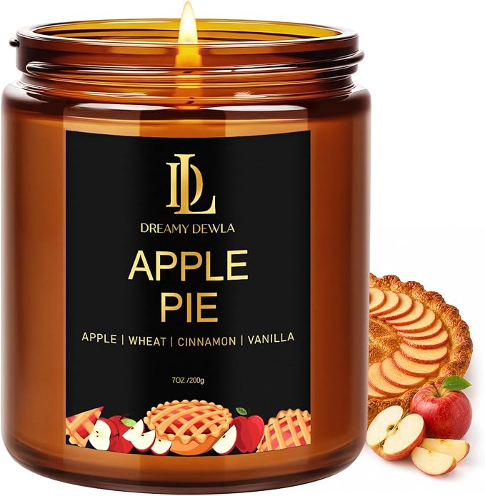 DL DREAMY DEWLA Fall Candle, Apple Pie Scented by DLDREAMYDEWLA