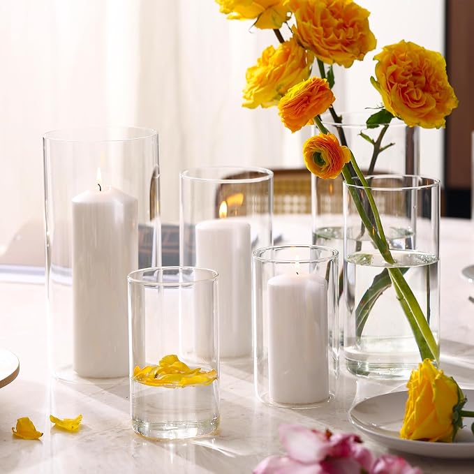 PHOSPHOR Hurricand Candle Holder 24 PCS, Glass Pillar Candle Holder - Image 4