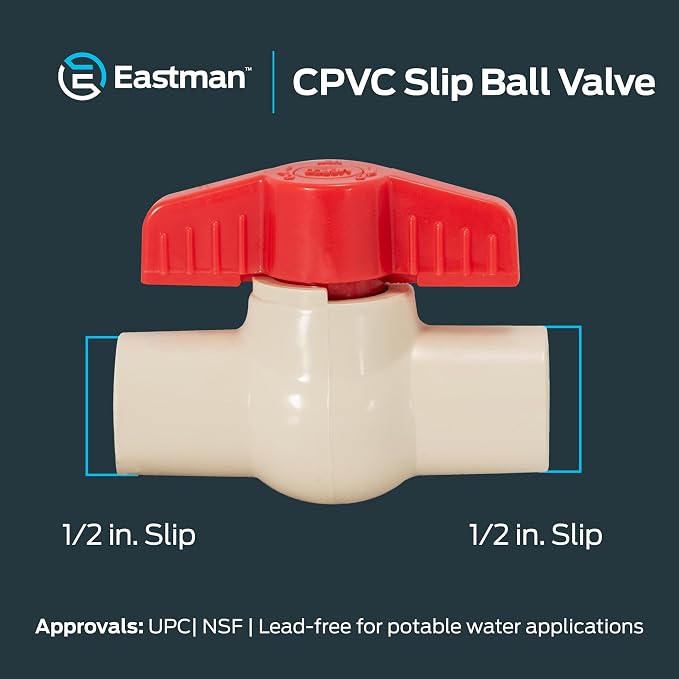 Eastman 1/2 Inch CPVC Slip Ball Valve - Image 6