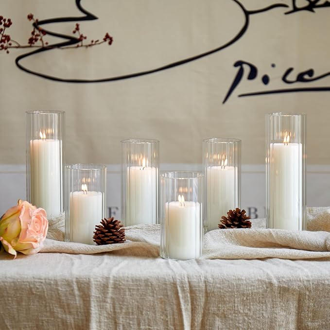 Set of 6 White Pillar Candles - Image 8