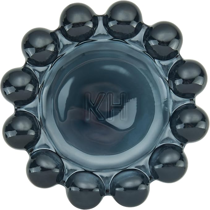 Black Bubble Glass Candle Dish – Modern Clear Glass Candle Holder - Image 3