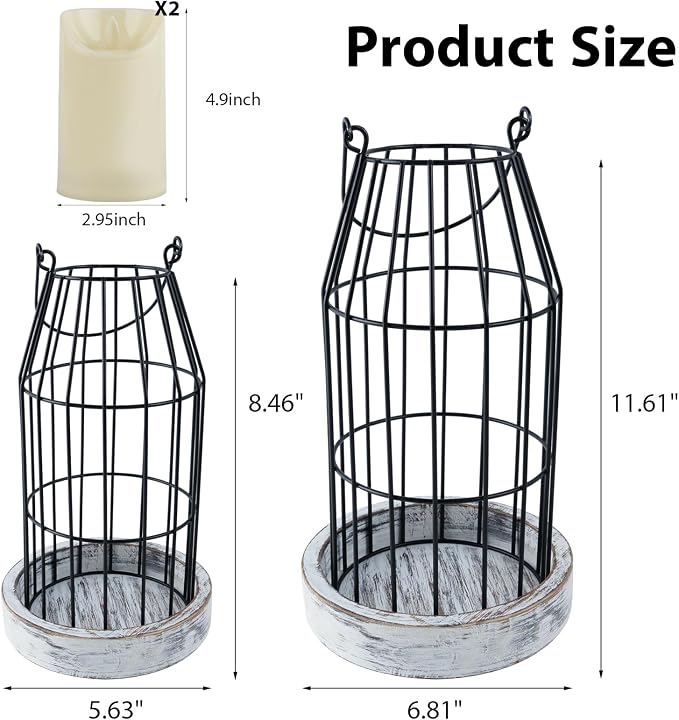 Farmhouse Lantern Decor Rustic Home Decor Lanterns - Image 3