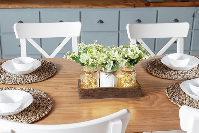 Mkono Mason Jar Lights Centerpiece Table Decor - Image 6