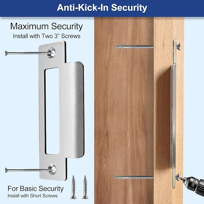 Oversized Strike Plate for Shifting Doors or Mortise Locks, 2 Pack | Taller - Image 5