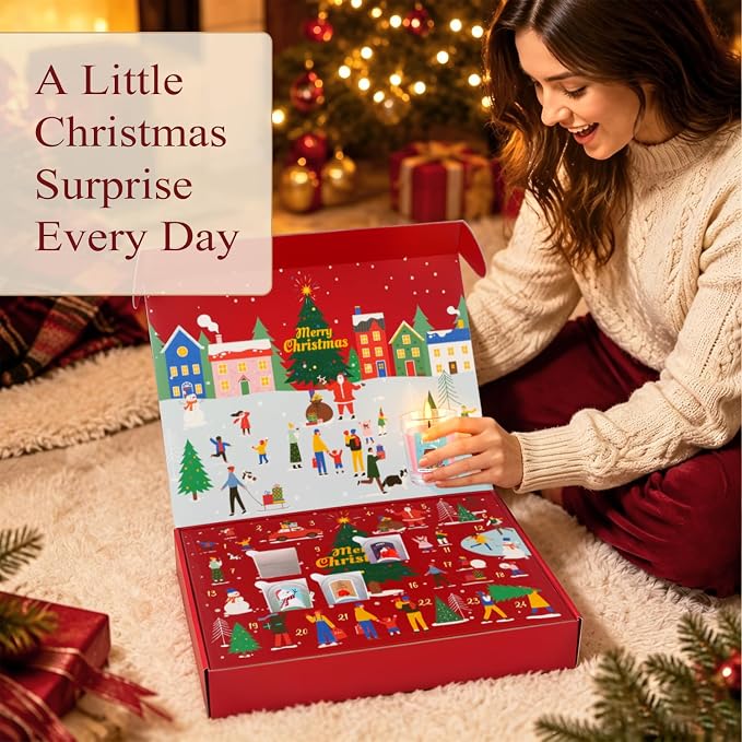 YOROXRG Christmas Candle Advent Calendar 2026 24 Days Scented Tumbler Candle - Image 2