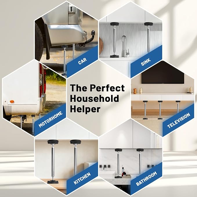 Qivine 2Pcs Telescopic Support Pole, Adjustable 11'' - Image 8