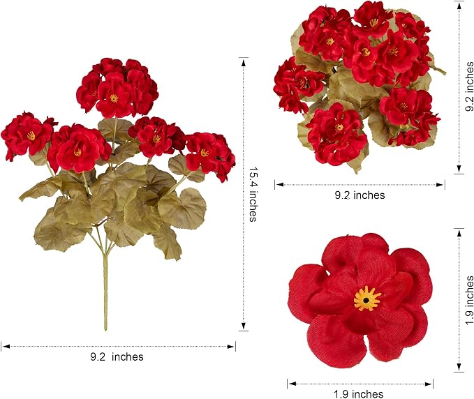 Fake Geraniums Artificial Flowers - Image 7