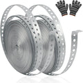 2Pack Galvanized Pipe Hanger Strap Metal Pipe Strap 3/4-Inch x 100-Feet 24-Gauge by AxiSculpt