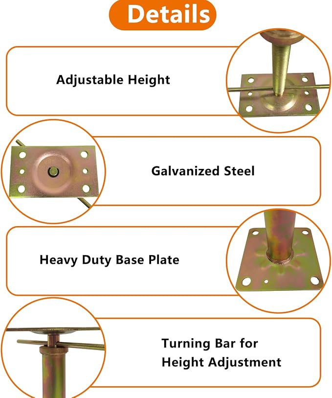 11" - 16" Adjustable House Floor Jack Post Screw Home - Image 5