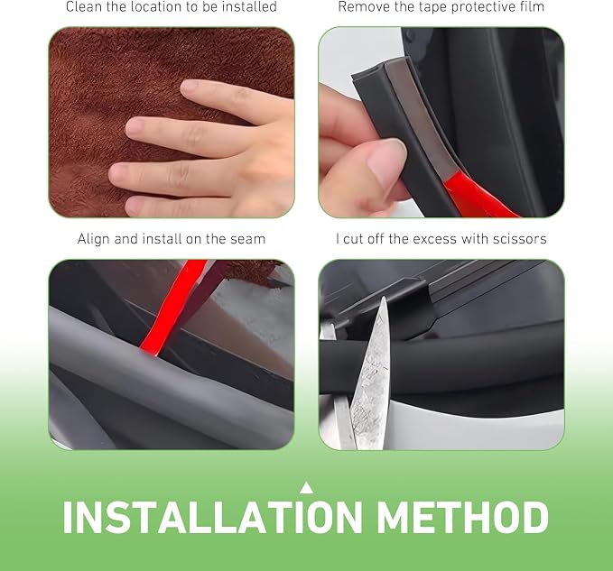 Windshield Cowl Seal Strip, 1.7M/5.6Ft H-Shape Car Front and Rear Weatherstrip - Image 6