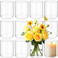 12Pack Glass Cylinder Vases for Centerpieces by Yemosa