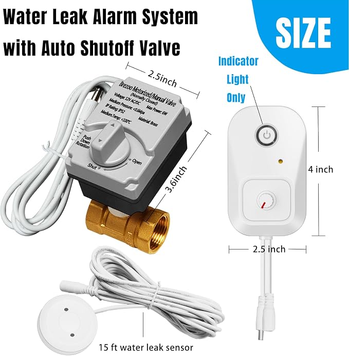 Water Leak Detector for Home, for 1-Inch Diameter Pipe | Water Alarm Leak - Image 2