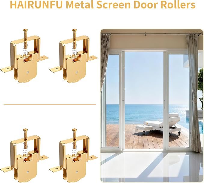 2-Pack Premium All-Metal Sliding Screen Door Rollers - Image 3
