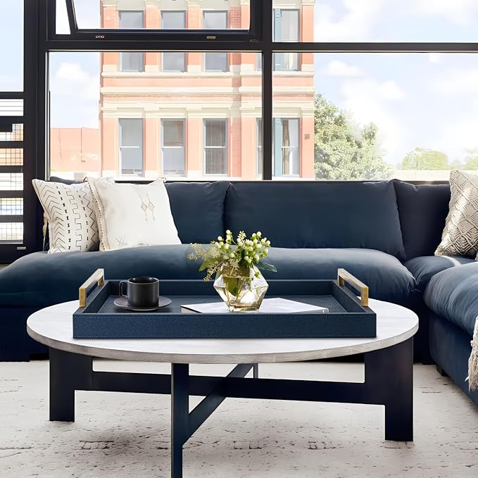 Large Navy Blue Decorative Tray - Image 5