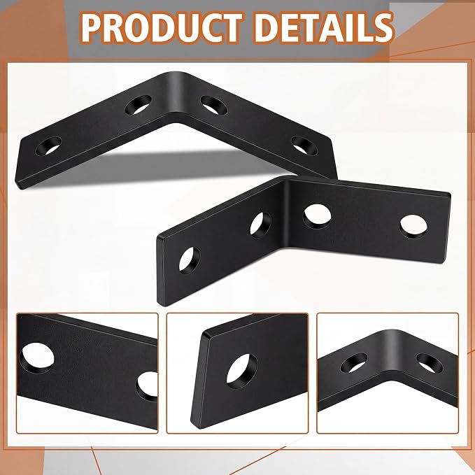 8 Pack 45 Degree Angle Bracket for 1-5/8 Strut Channel, Heavy Duty 5.7mm Thick - Image 3