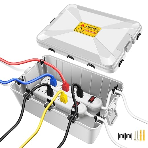 NineLeaf Large Outdoor Waterproof Electrical Grey Box IP54 by NineLeaf