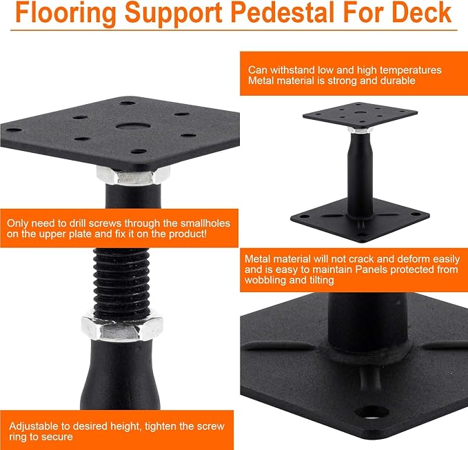 4 Pack Adjustable Support Jack for Floor, Deck Foundation, RV Step Stabilizer - Image 3