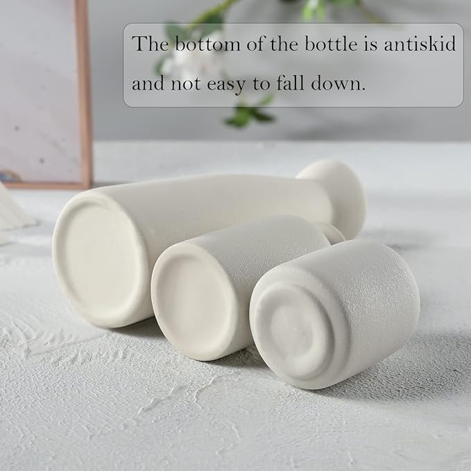 CEMABT White Ceramic vase Set-3 Small Flower vases - Image 2