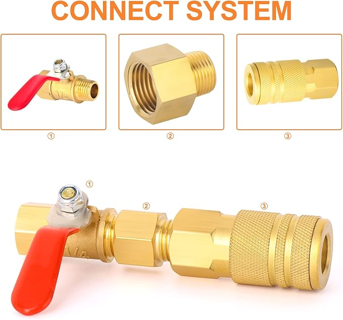 GASHER 2PCS Brass Pipe Fitting, 1/4-Inch Male Pipe x 3/8-Inch Female Pipe - Image 3