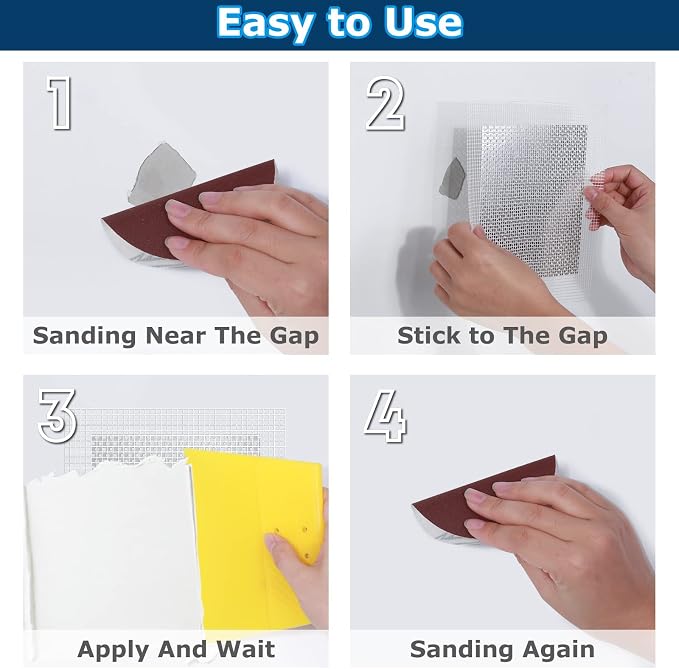 8 Pack 6 * 6 Inch Drywall Repair Patch, Drywall Repair Kit - Image 5