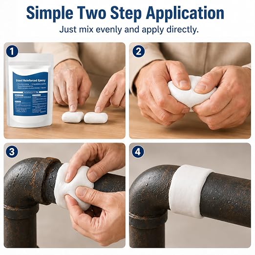 Steel Reinforced Epoxy Putty, Strong Clay Iron Adhesive, Waterproof 2-Part - Image 6