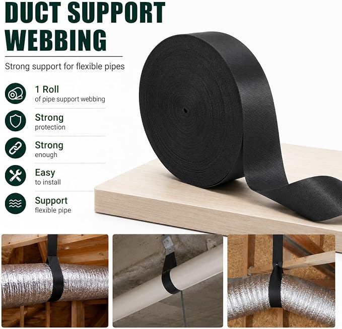 Heavy Duty Duct Strap, 1.95 in x 147 ft Nylon Webbing - Image 3