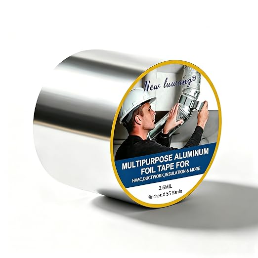 Aluminum Foil Tape, 4 in x 55 yd Heavy Duty Silver HVAC Tape | Aluminum High by Unknown