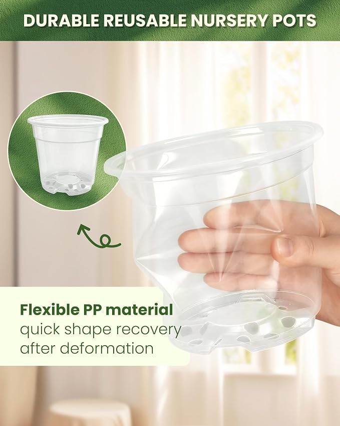 24 Pcs 7/6/5/4 In Clear Nursery Pots - Image 6