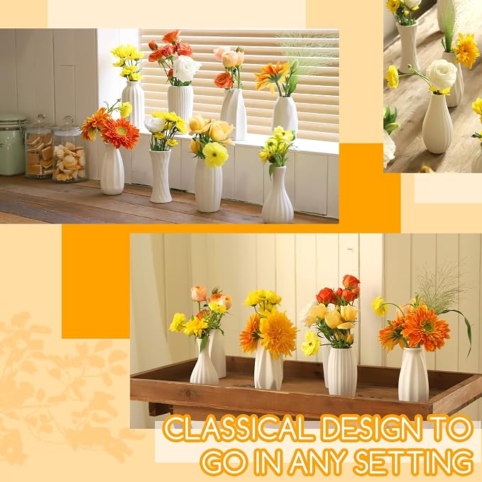 16packs Small White Ceramic Vases - Image 5