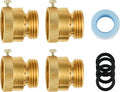 4-Pack Hose Bib Vacuum Breaker, 3/4 Inch GHT Backflow Preventer | Solid Brass by SUNGATOR