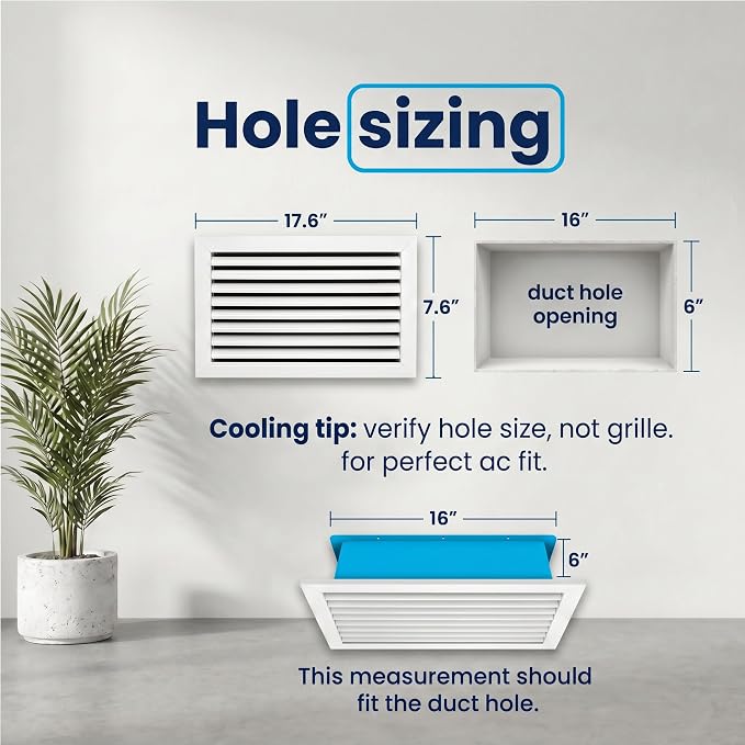 16x6 Aluminum Wall Ceiling Air Return Vent Cover HVAC Rustproof Grille - Image 3