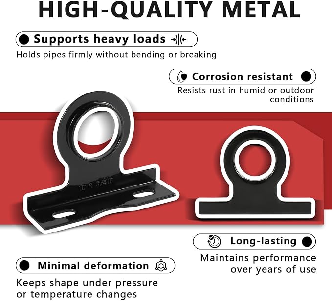 10 Piece EFIELD 1" Copper or 3/4" IP Metal Made Pipe Stay Hanger | - Image 3