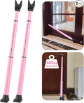Rerishom 2 Pack Door Security Bar, Heavy Duty Door Stopper Jammer, Adjustable by HuiQiuRerishomLtd