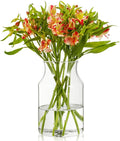 Clear Glass Vase, 8 inch Glass Flower Vase by BWODYAY