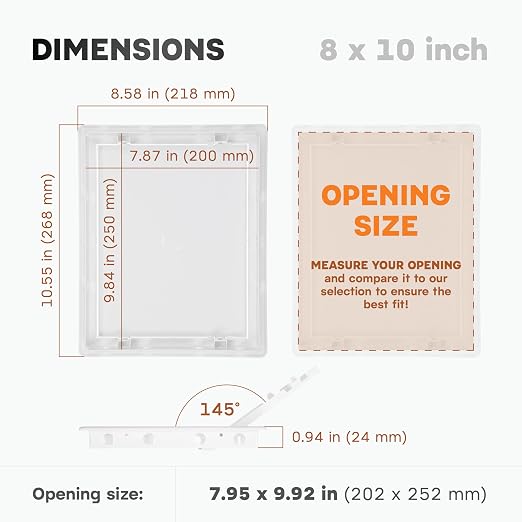 8" x 10" White ABS Plastic Plumbing Access Panel - Image 2