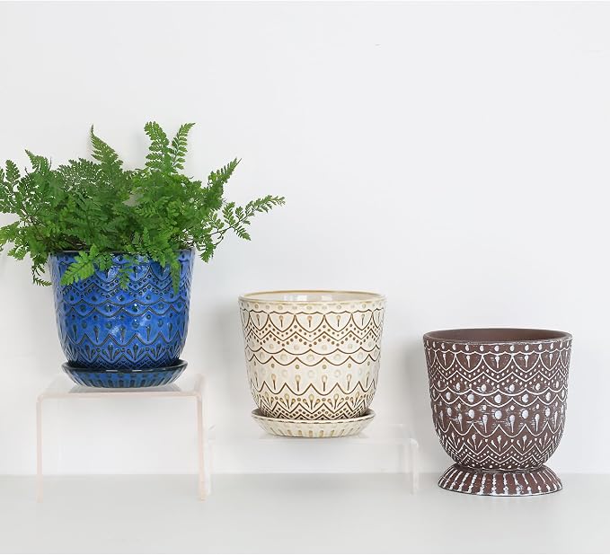 Gepege Ceramic Plant Pots, 6 Inch Indoor Planters - Image 5