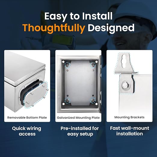 QILIPSU 304 Stainless Steel Electrical Box IP65 Waterproof Steel Project - Image 7