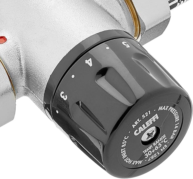 Caleffi 521500 Adjustable Thermostatic Mixing Valve 3/4 Inch 30-65 °C Anti-scale - Image 5