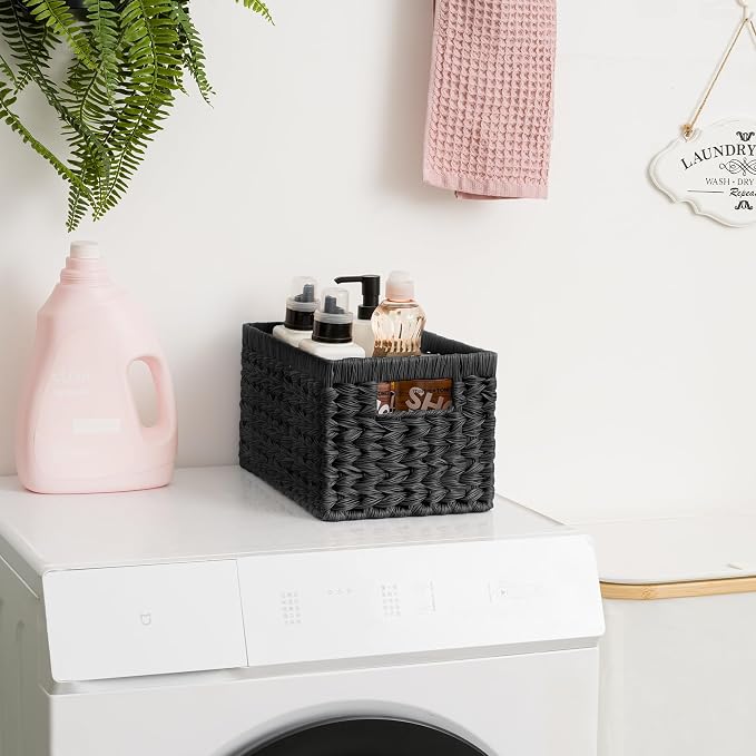 GRANNY SAYS Black Wicker Basket, Decorative Woven Baskets - Image 8