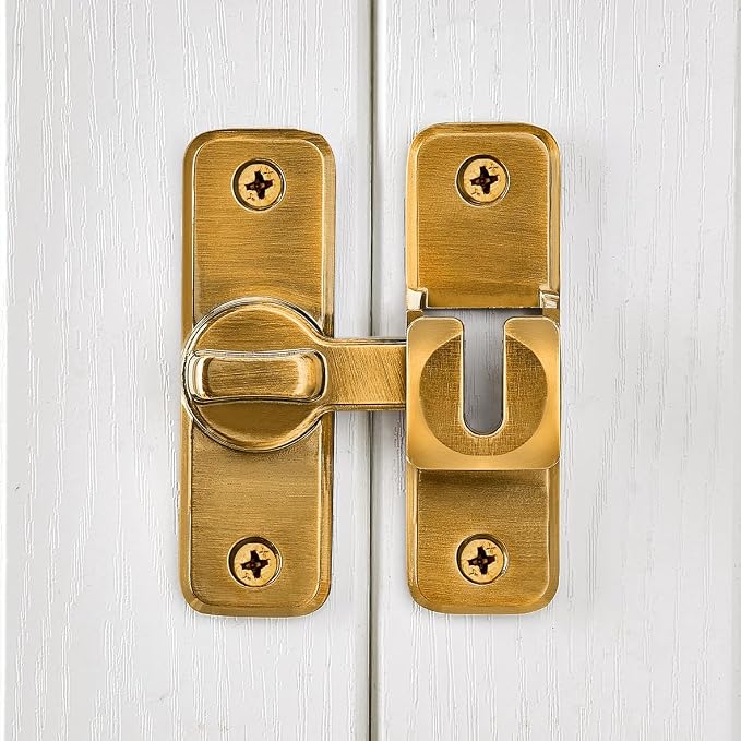 2 Pcs Brass 90/180 Degree Flip Latch, Zinc Alloy Barn Door Latch | Right Angle - Image 5