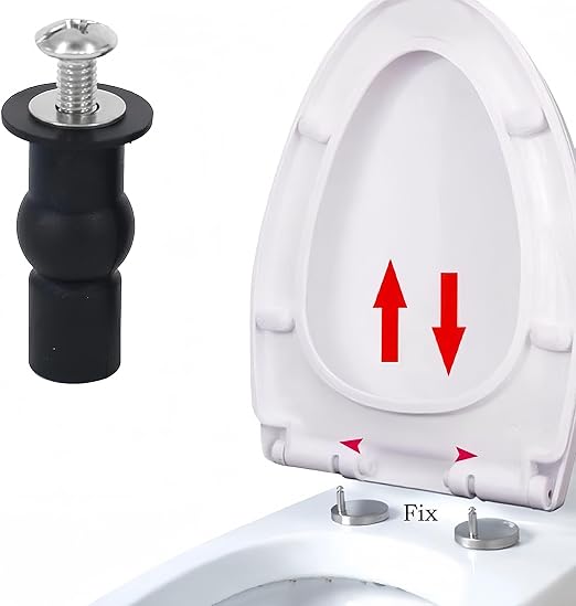 Universal 2PCS Toilet Seat Hinges Screws, Toilet Seat Top Fixing Part, Toilet - Image 3